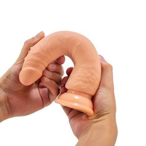 Consolador Realista Vertebrado con Chupa 20 cm