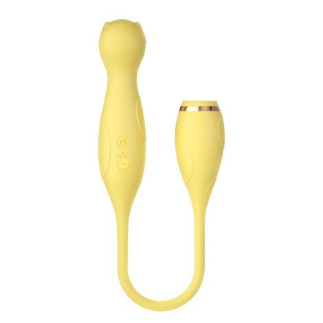 Vibrador recargable con succionador de clitoris tierno gatico