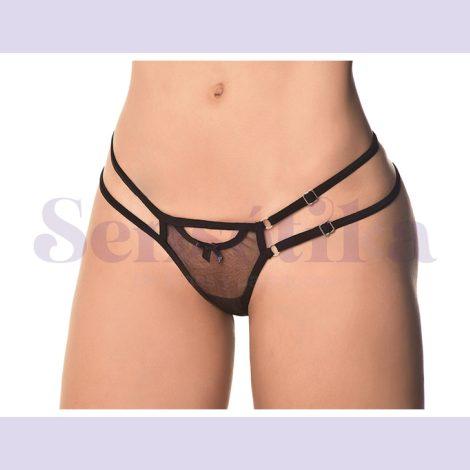 Tanga erotica negra en malla con hilo brazilera2