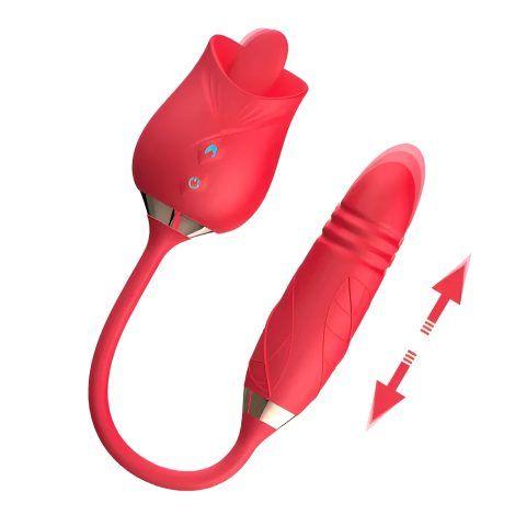Vibrador doble estimulación recargable en forma de flor