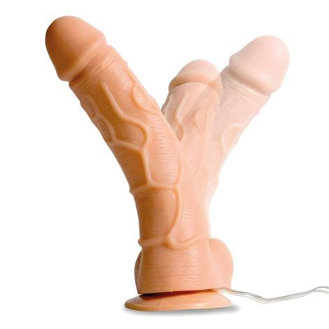 vibrador realista de cabeza giratoria